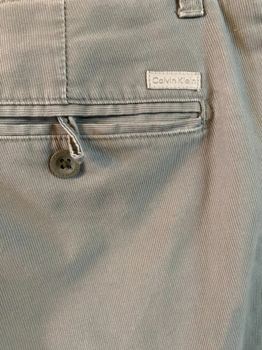 CALVIN KLEIN SIZE 31 LIGHT GRAY FLAT-FRONT STRAIGHT-LEG CASUAL CHINO PANTS